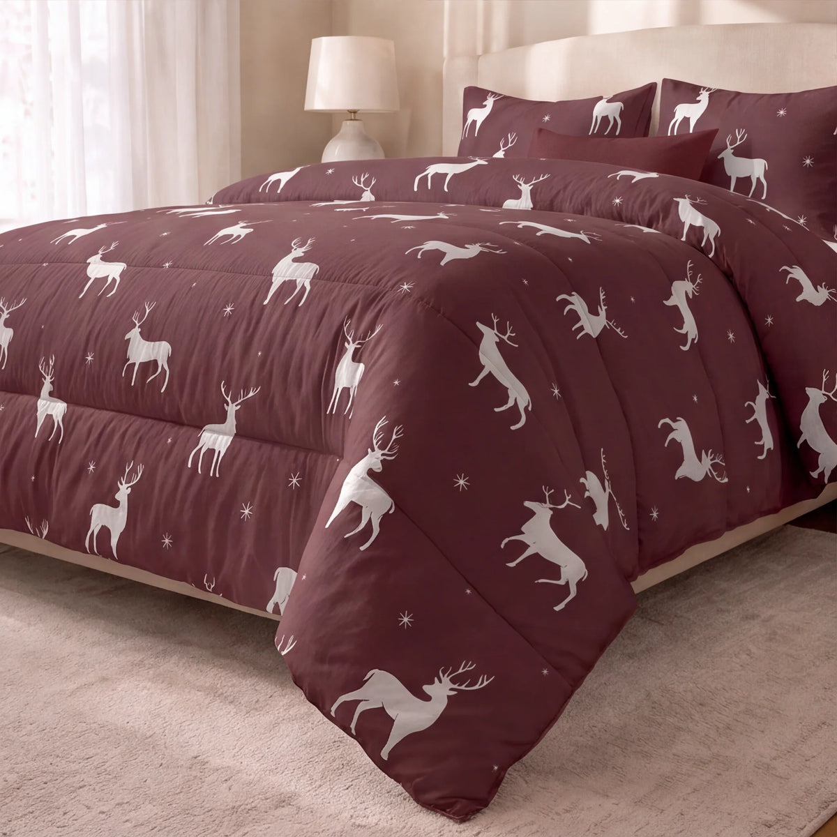 Edredón estampado acolchado Hem tacto suave