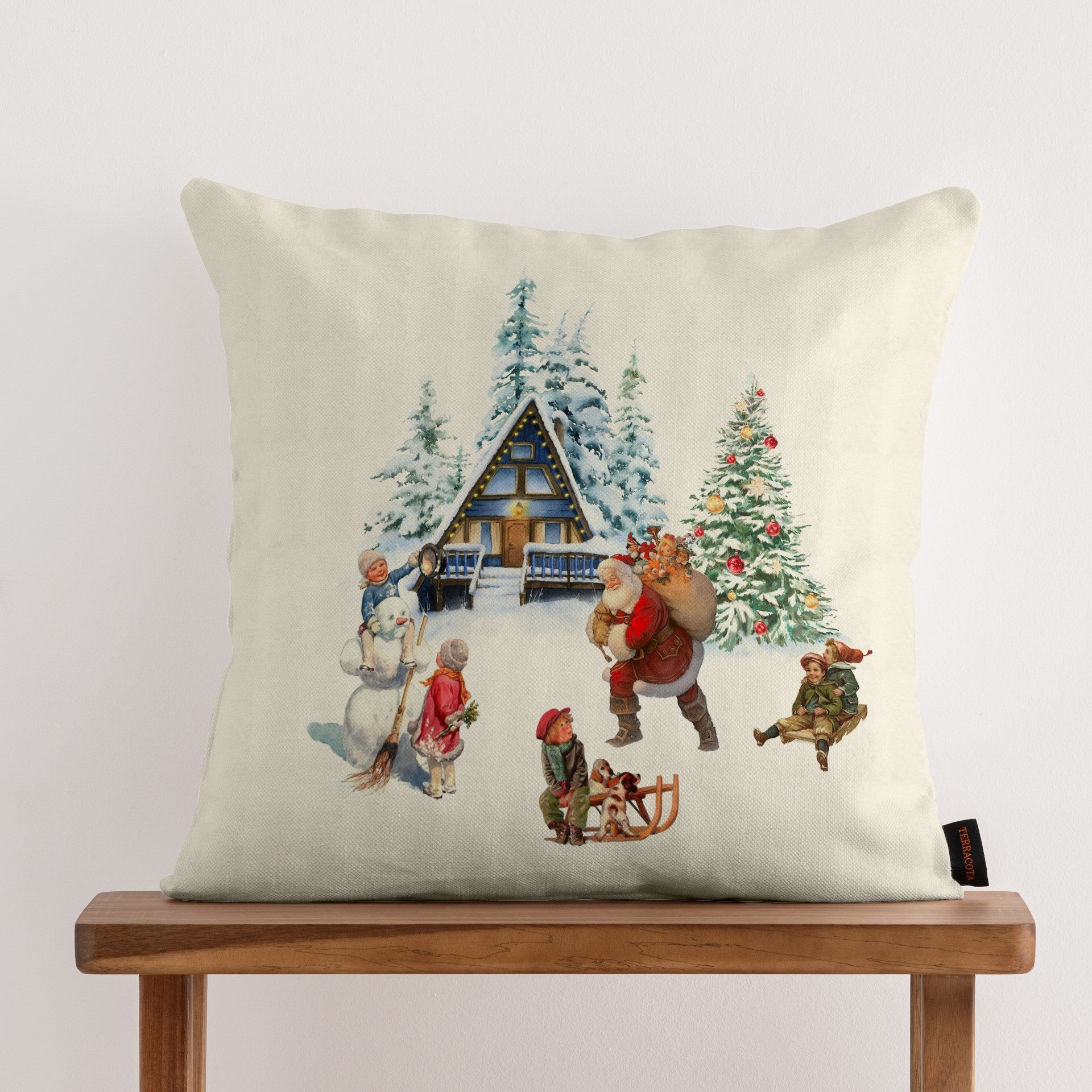 100% cotton cushion cover Christmas Landscape A 50x50 cm