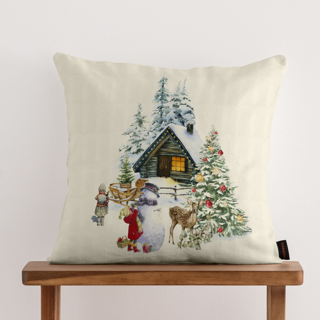 100% cotton cushion cover Christmas Landscape B 50x50 cm