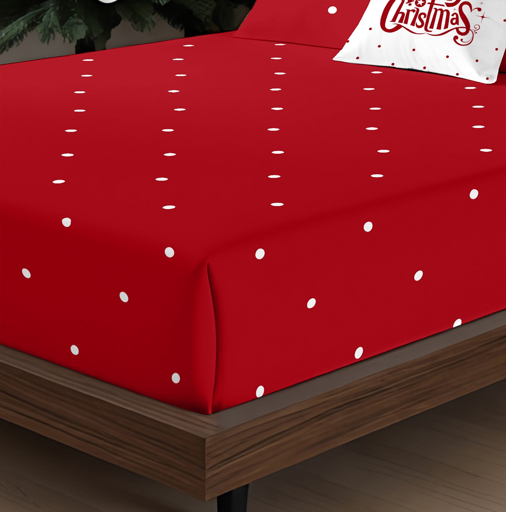 Laponia fitted sheet 47 red 100% cotton