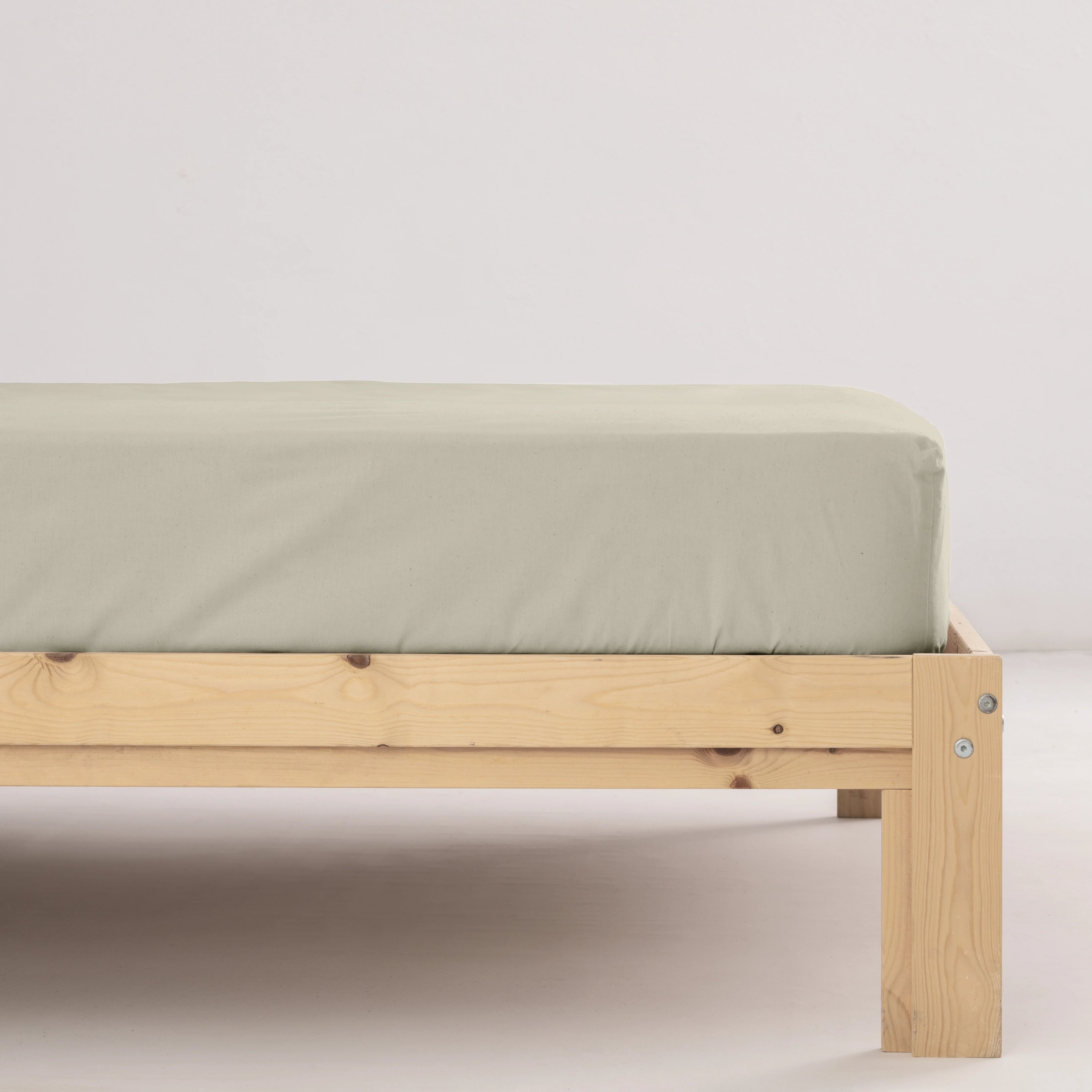 Drap-housse uni en percale de lin 200 fils
