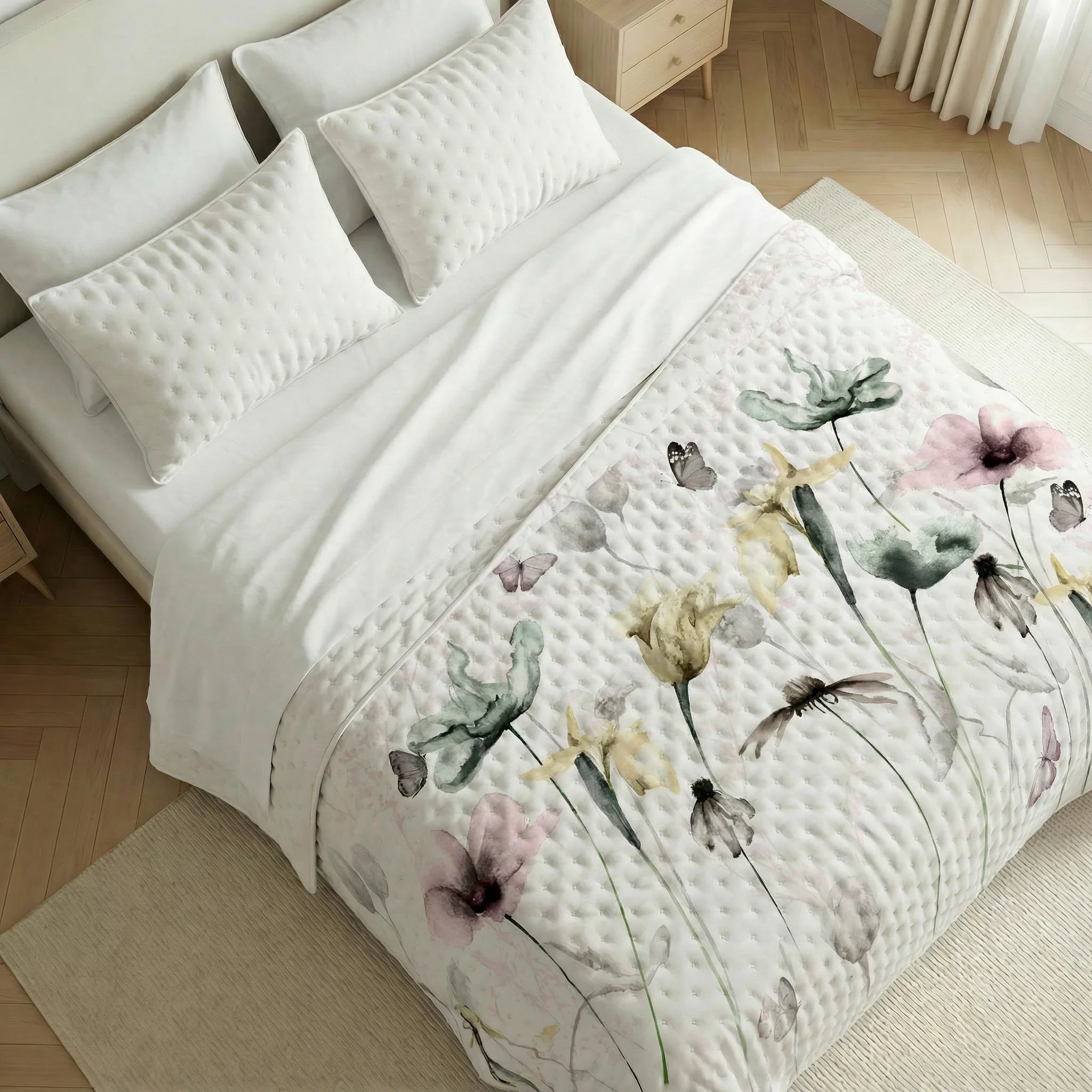 Couvre-lit imprimé Lund bouti au toucher doux