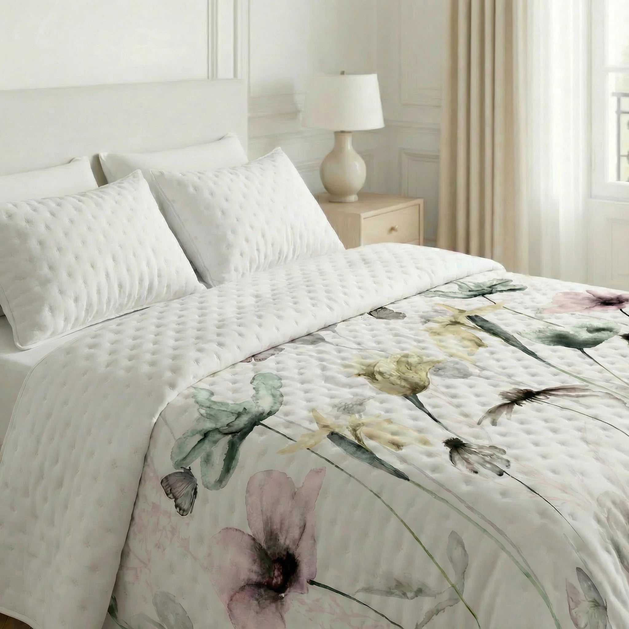 Couvre-lit imprimé Lund bouti au toucher doux