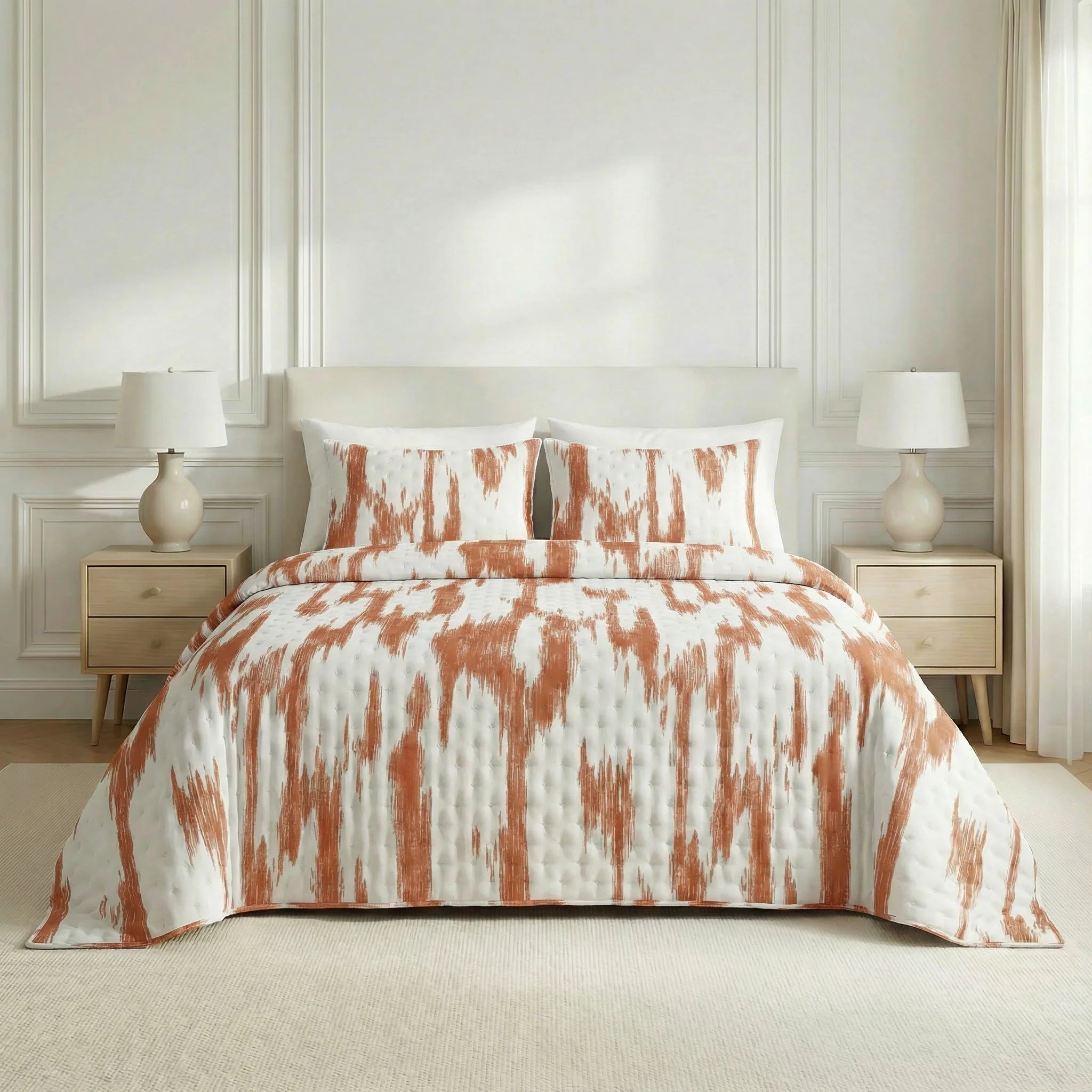 Couvre-lit imprimé Mahón Teja doux au toucher