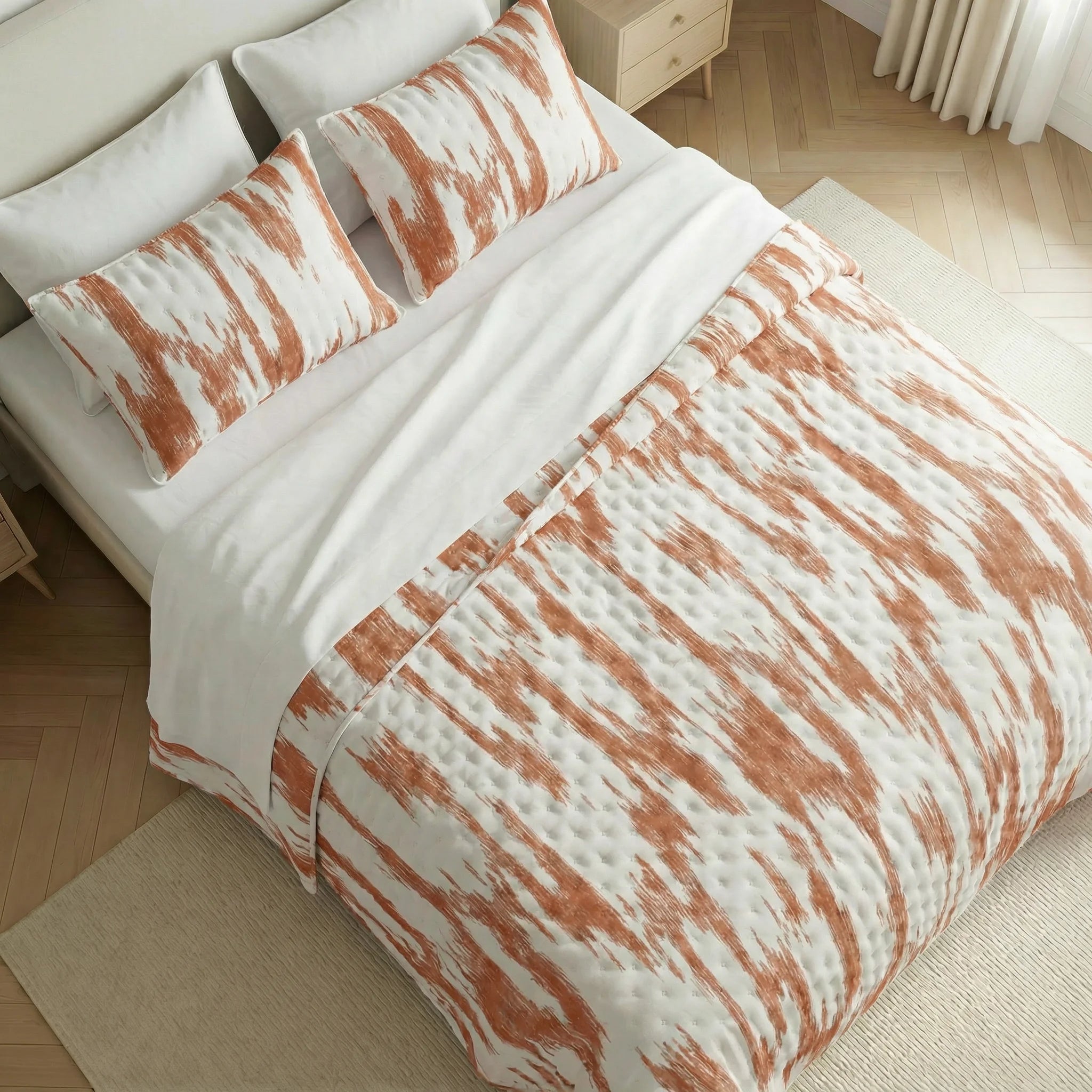 Couvre-lit imprimé Mahón Teja doux au toucher