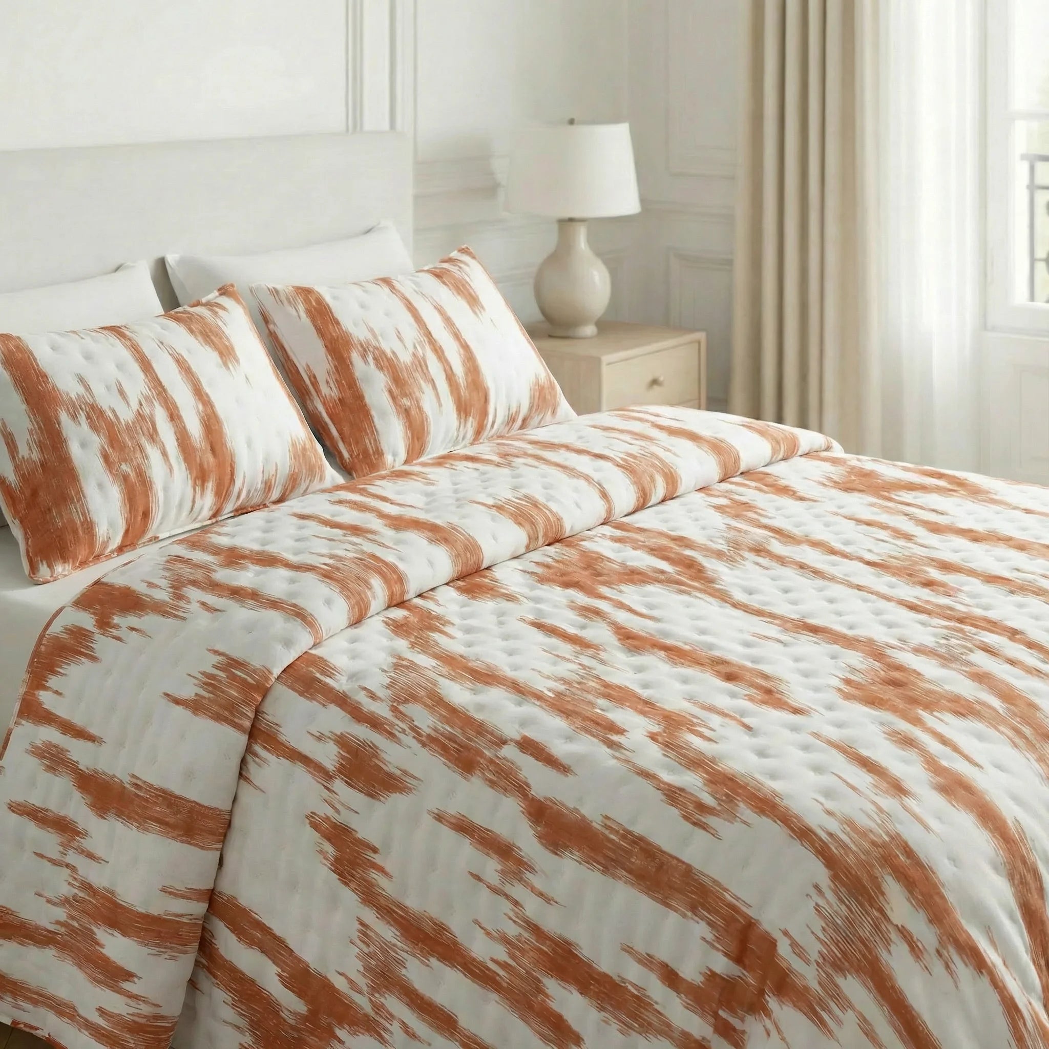 Couvre-lit imprimé Mahón Teja doux au toucher