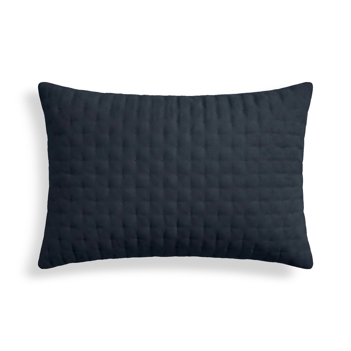 Effen gewatteerde kussenhoes Marineblauw 30x50 cm