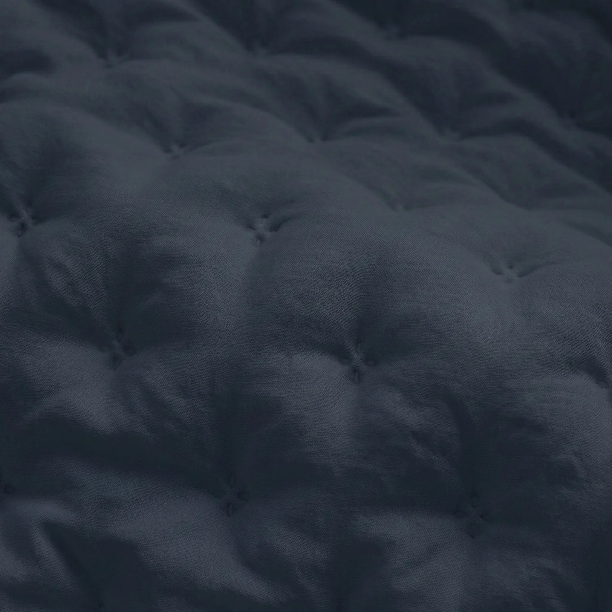 Couvre-lit matelassé uni, bleu marine, doux au toucher