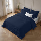 Housse de couette en percale bleu marine, 200 fils au pouce carré