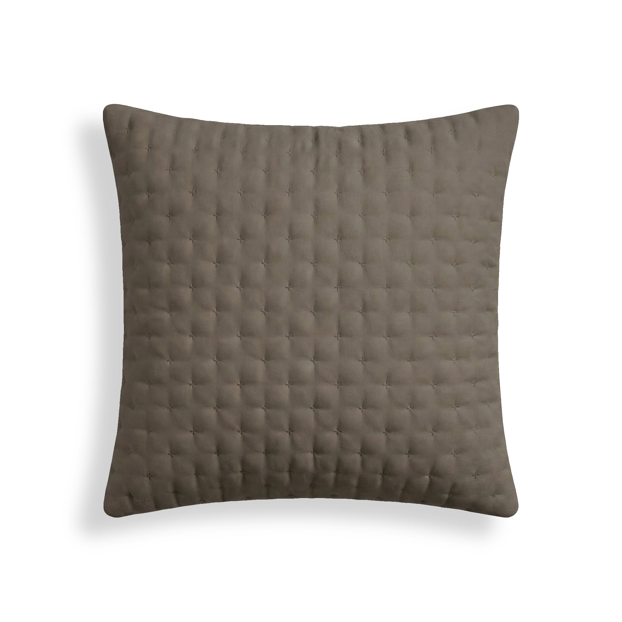 Taie d'oreiller matelassée unie, marron foncé, 65 x 65 cm