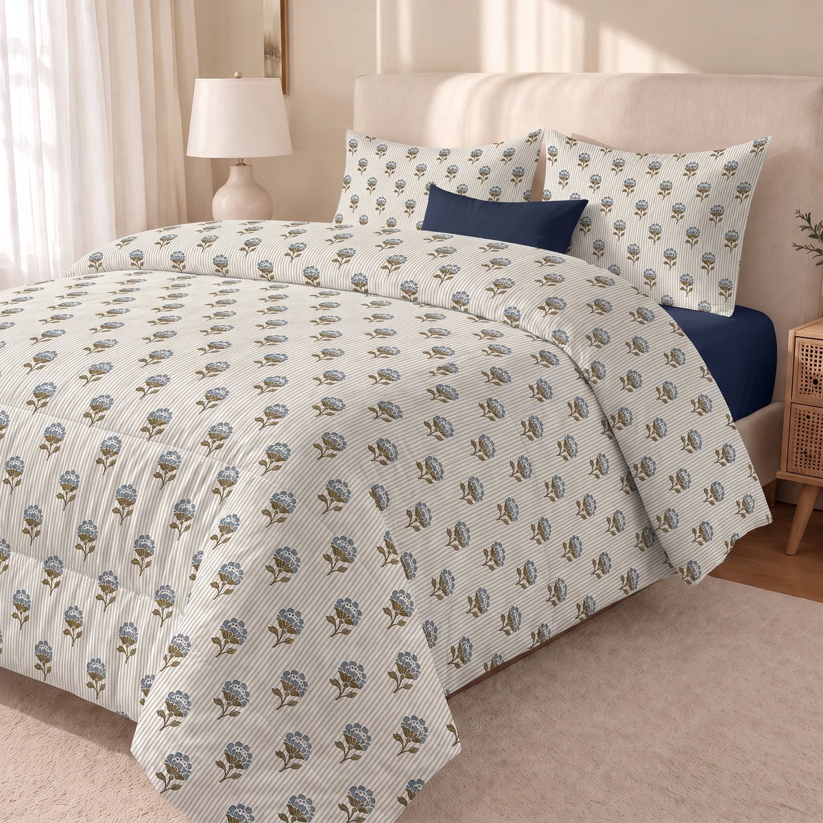 Edredón estampado acolchado Lulina tacto suave
