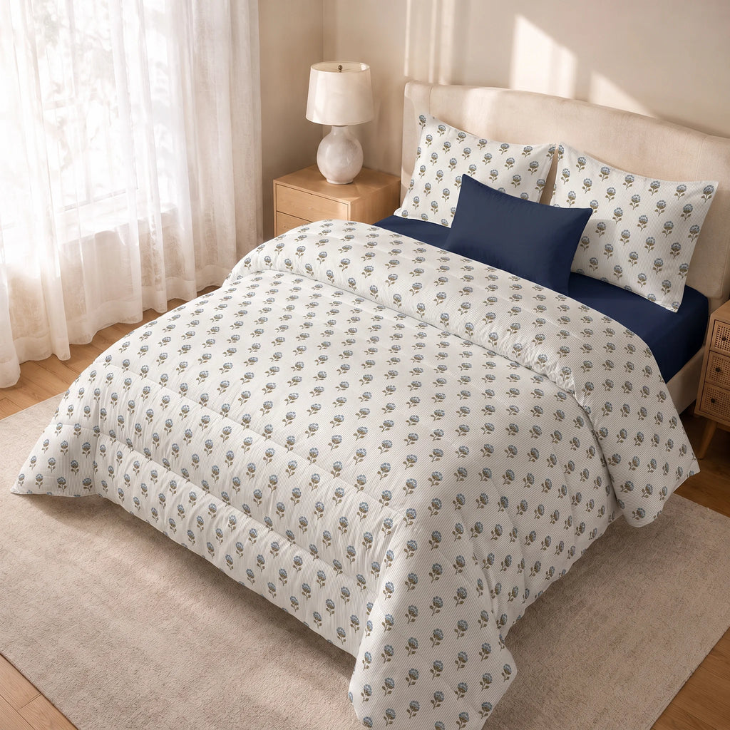 Edredón estampado acolchado Lulina tacto suave