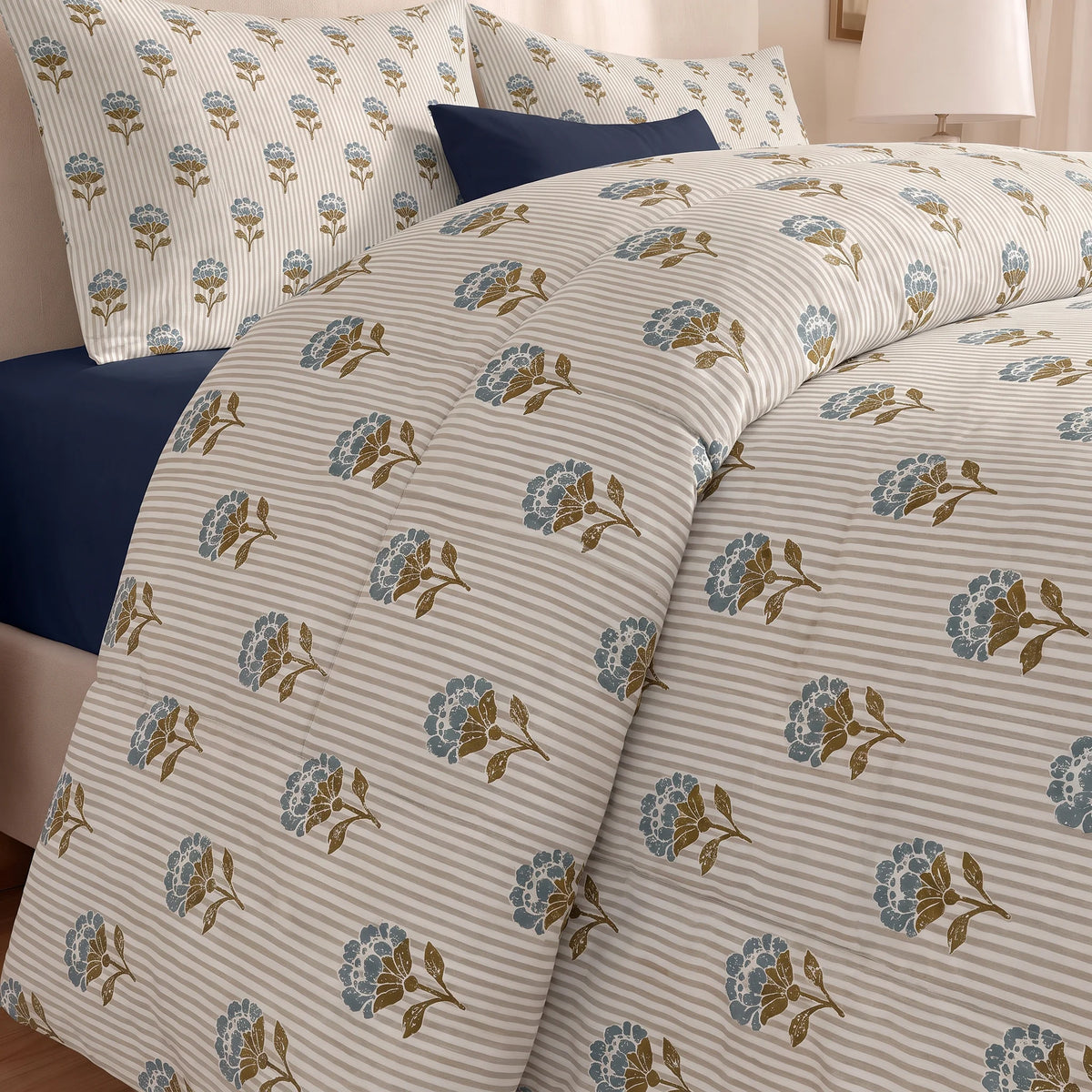 Edredón estampado acolchado Lulina tacto suave