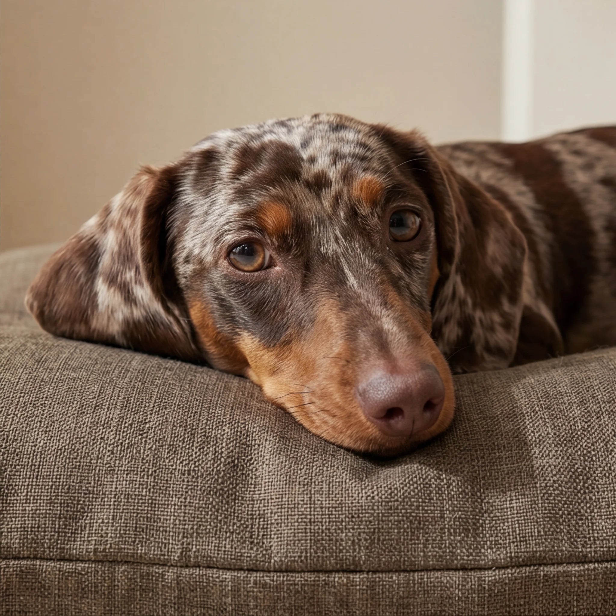 Stain-resistant removable pet bed Mocha Brown