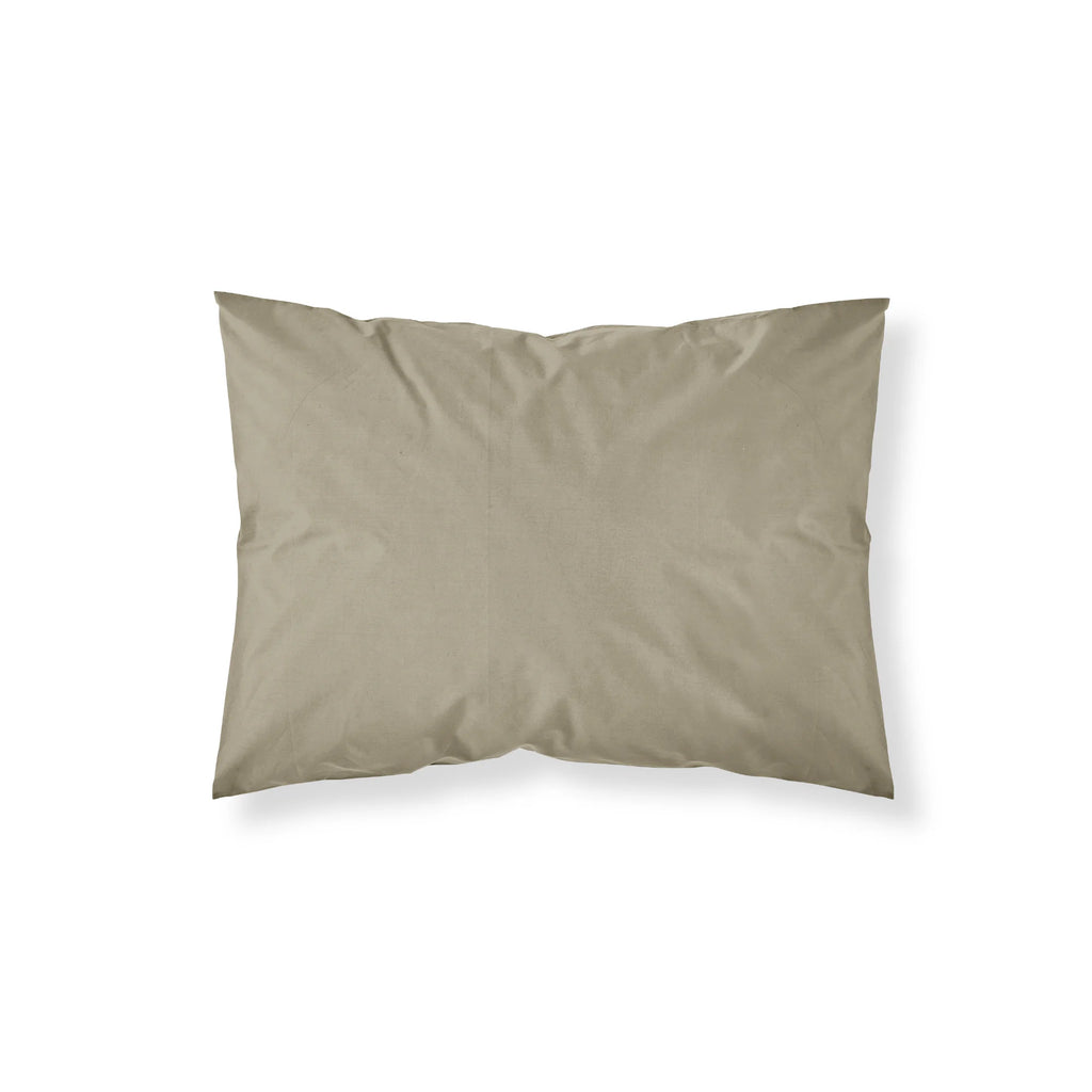 Funda de almohada percal 200 hilos lisa Moka
