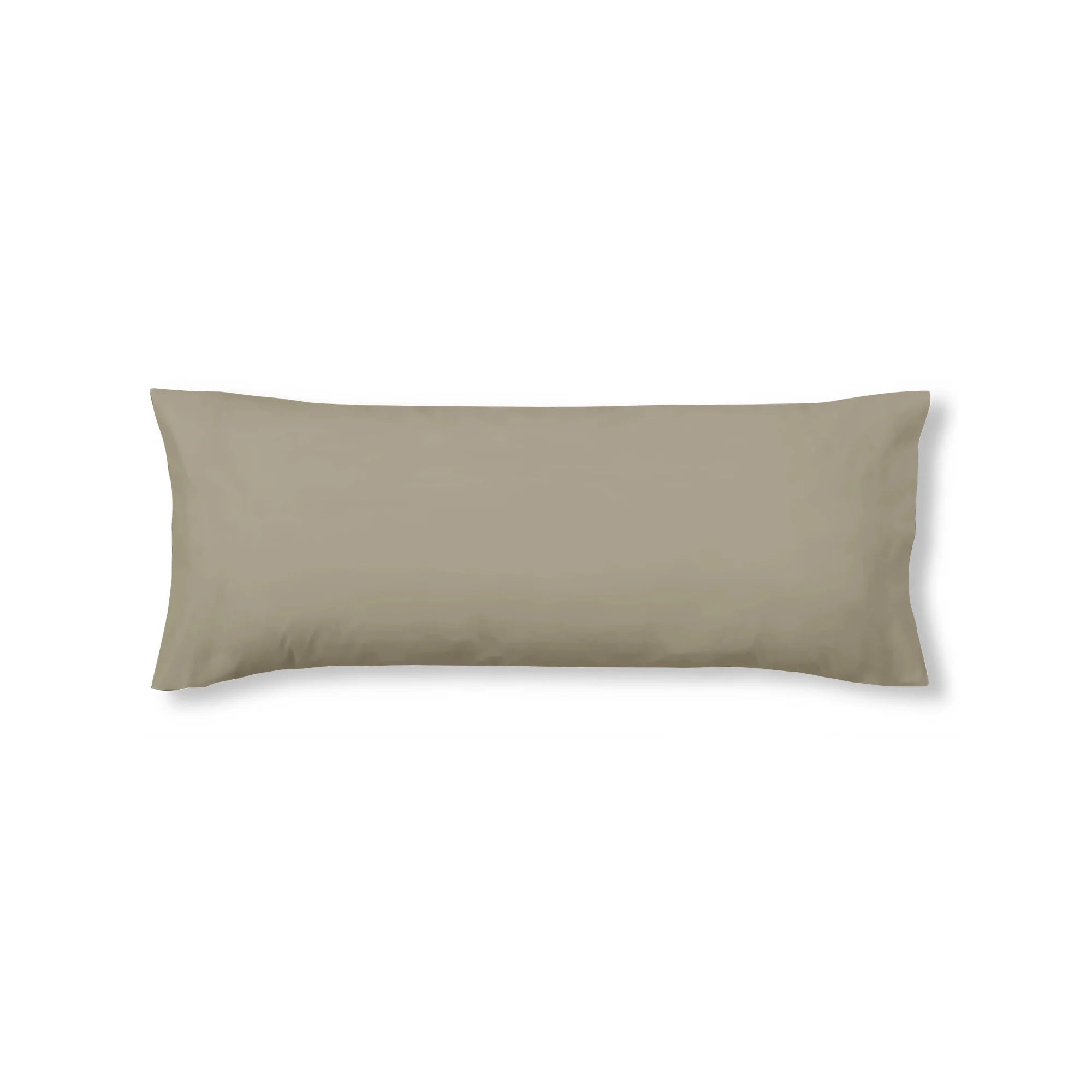 Funda de almohada percal 200 hilos lisa Moka