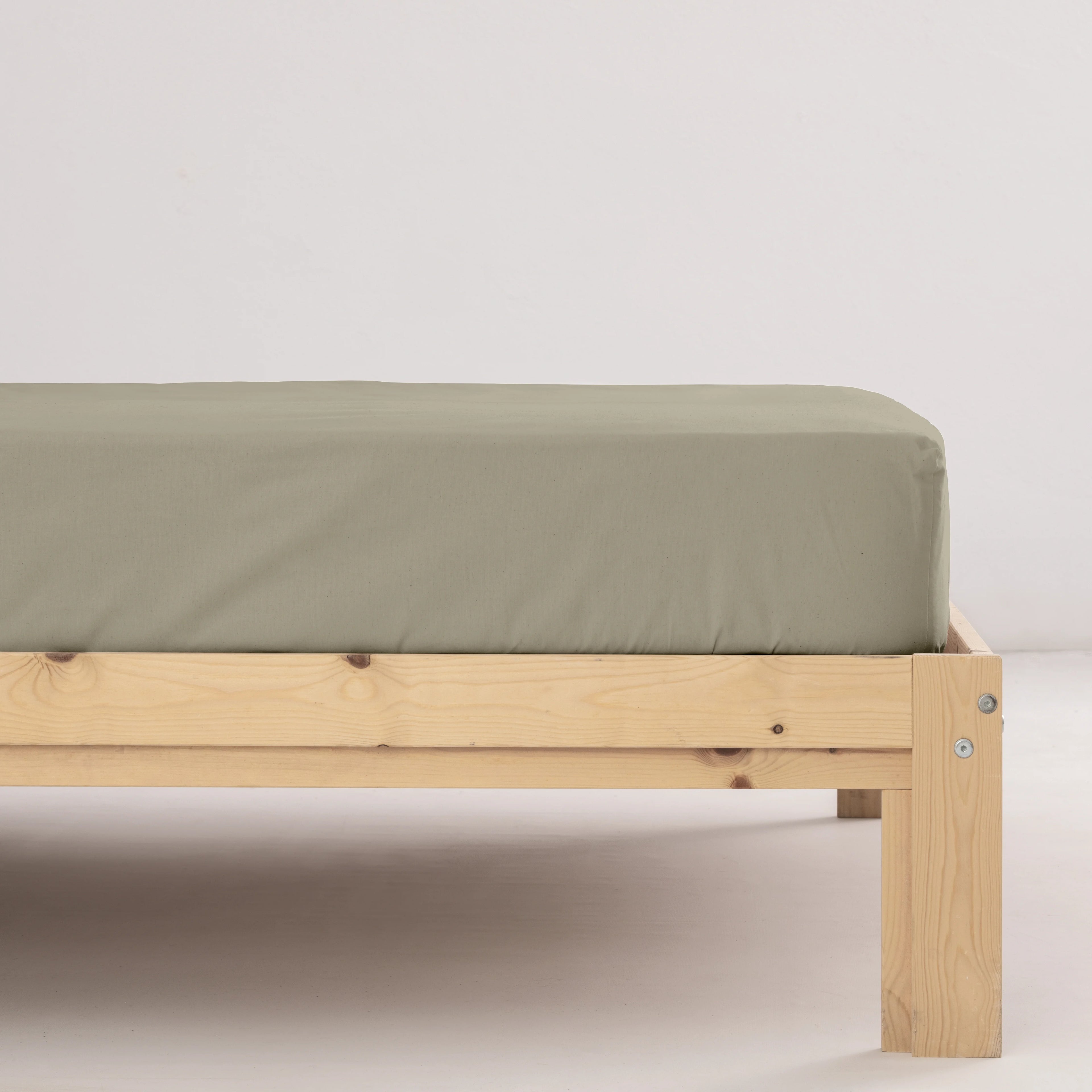 Drap-housse uni en percale Moka 200 fils