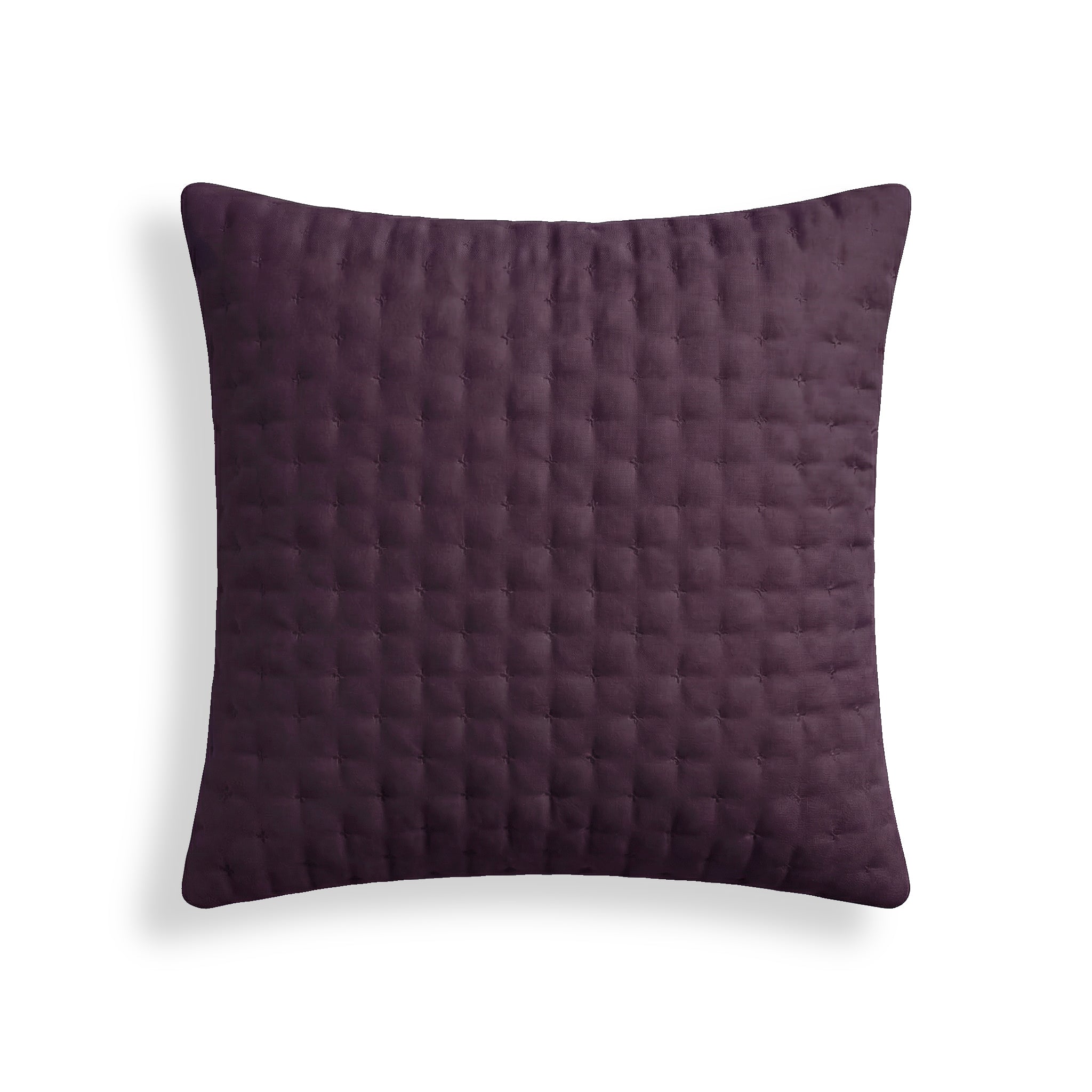 Plain quilted pillowcase, purple, 65x65 cm