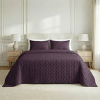 Couvre-lit matelassé uni, violet, doux au toucher