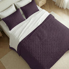 Couvre-lit matelassé uni, violet, doux au toucher