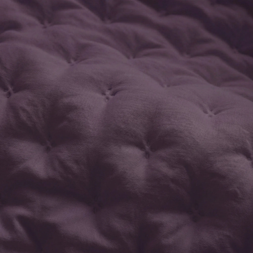 Couvre-lit matelassé uni, violet, doux au toucher