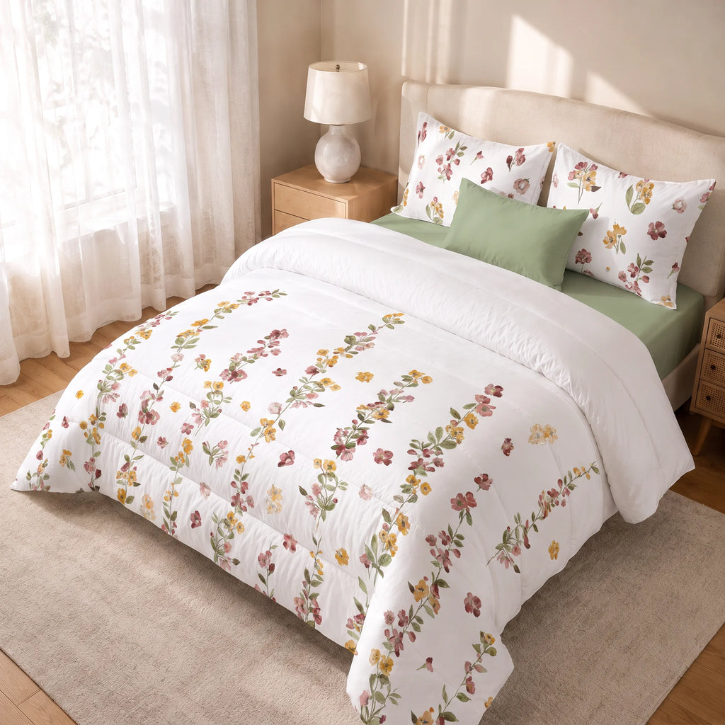 Edredón estampado acolchado Morella tacto suave