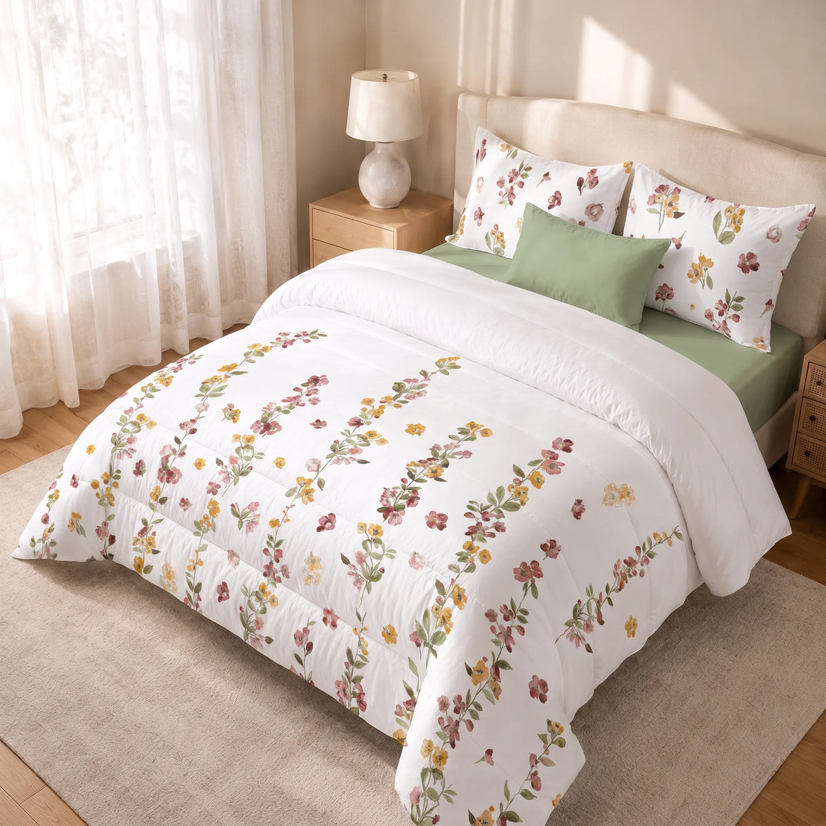 Edredón estampado acolchado Morella tacto suave