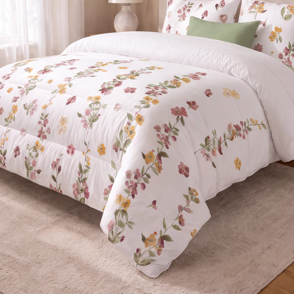 Edredón estampado acolchado Morella tacto suave