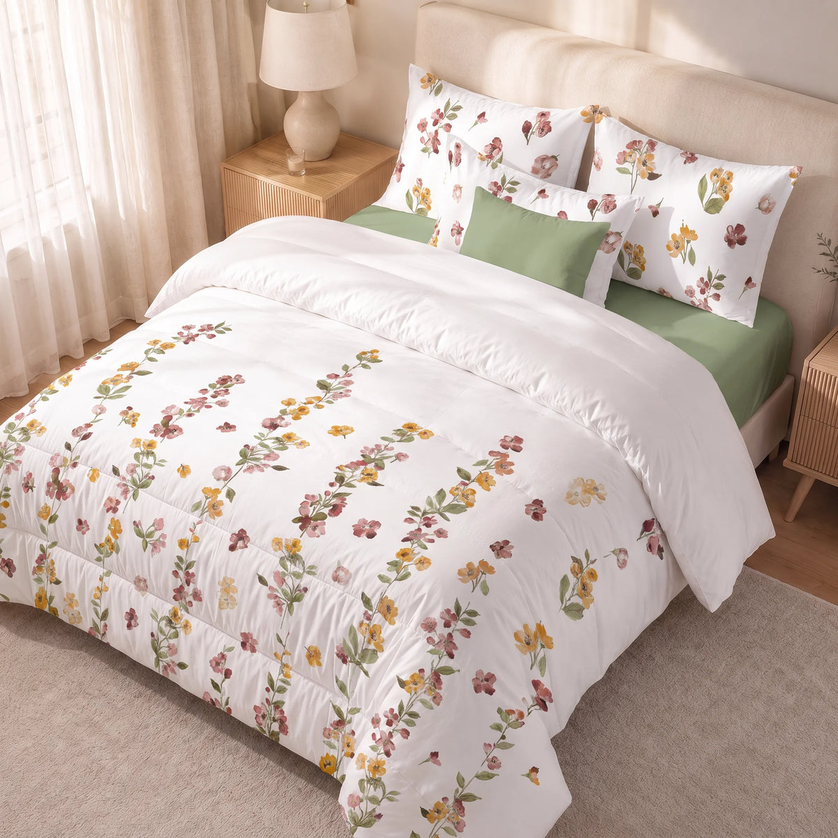 Edredón estampado acolchado Morella tacto suave