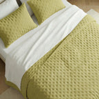 Couvre-lit matelassé uni, couleur moutarde, doux au toucher
