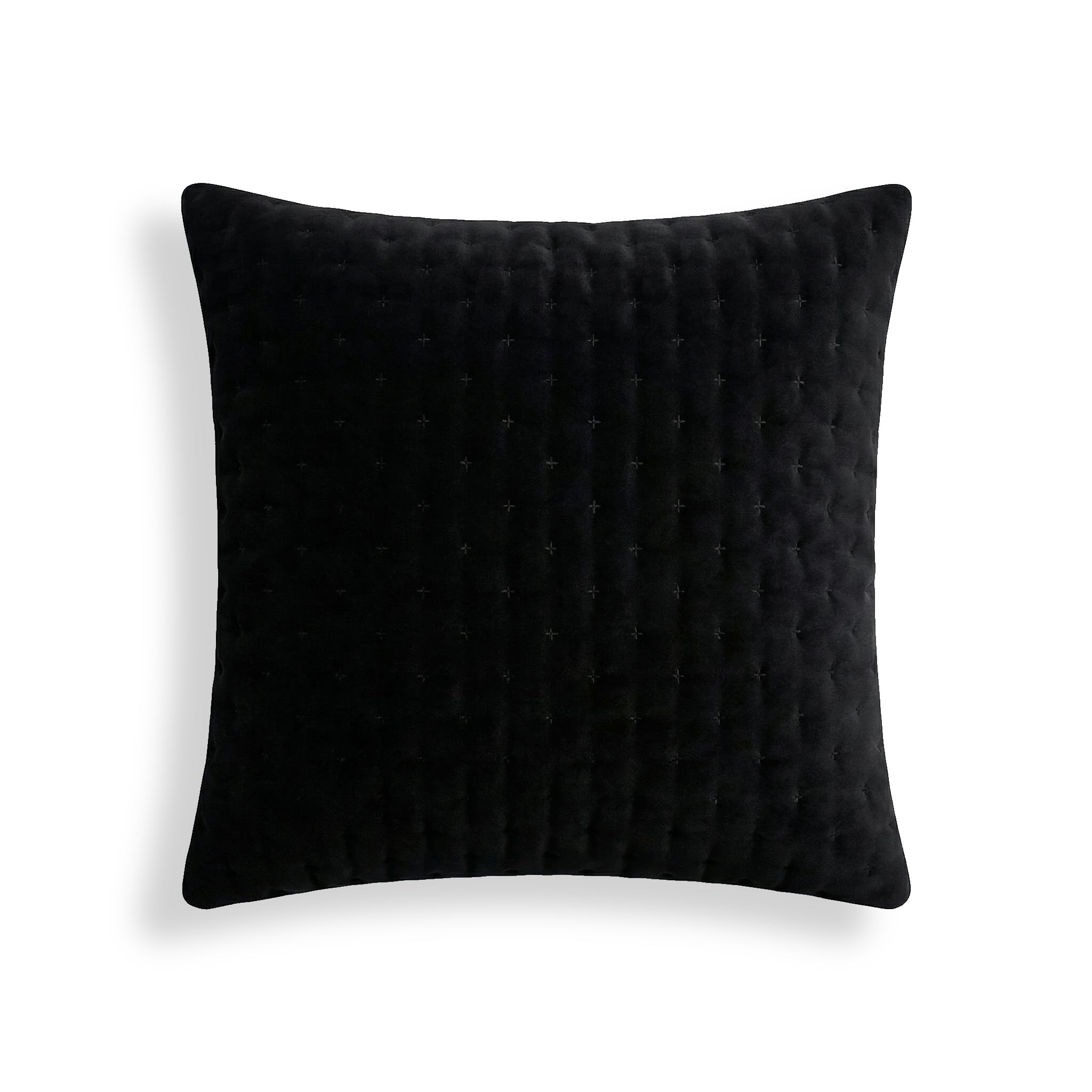 Plain quilted pillowcase Black 65x65 cm