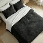 Plain quilted bedspread, Black, soft touch