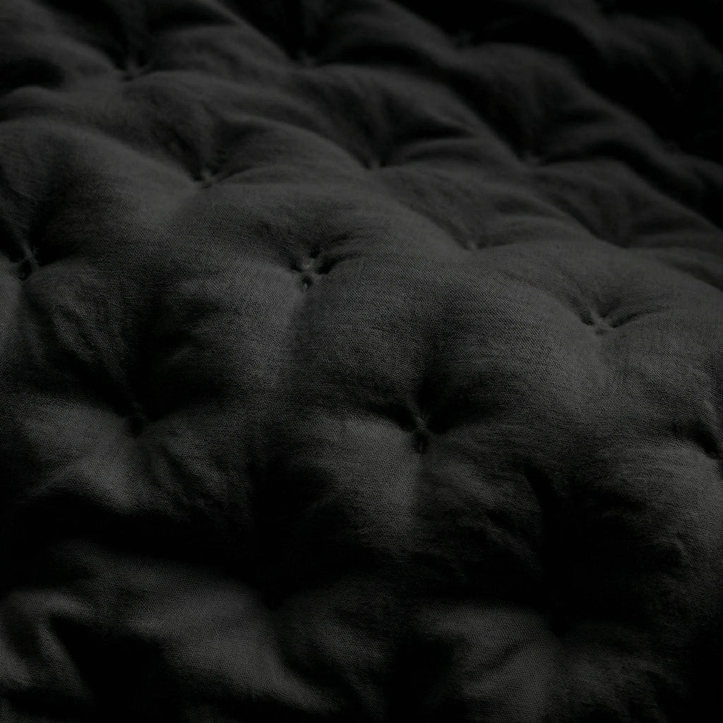 Plain quilted bedspread, Black, soft touch