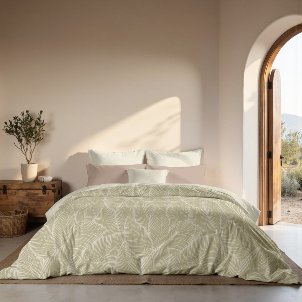 Housse de couette popeline 300 fils Nijar Beige