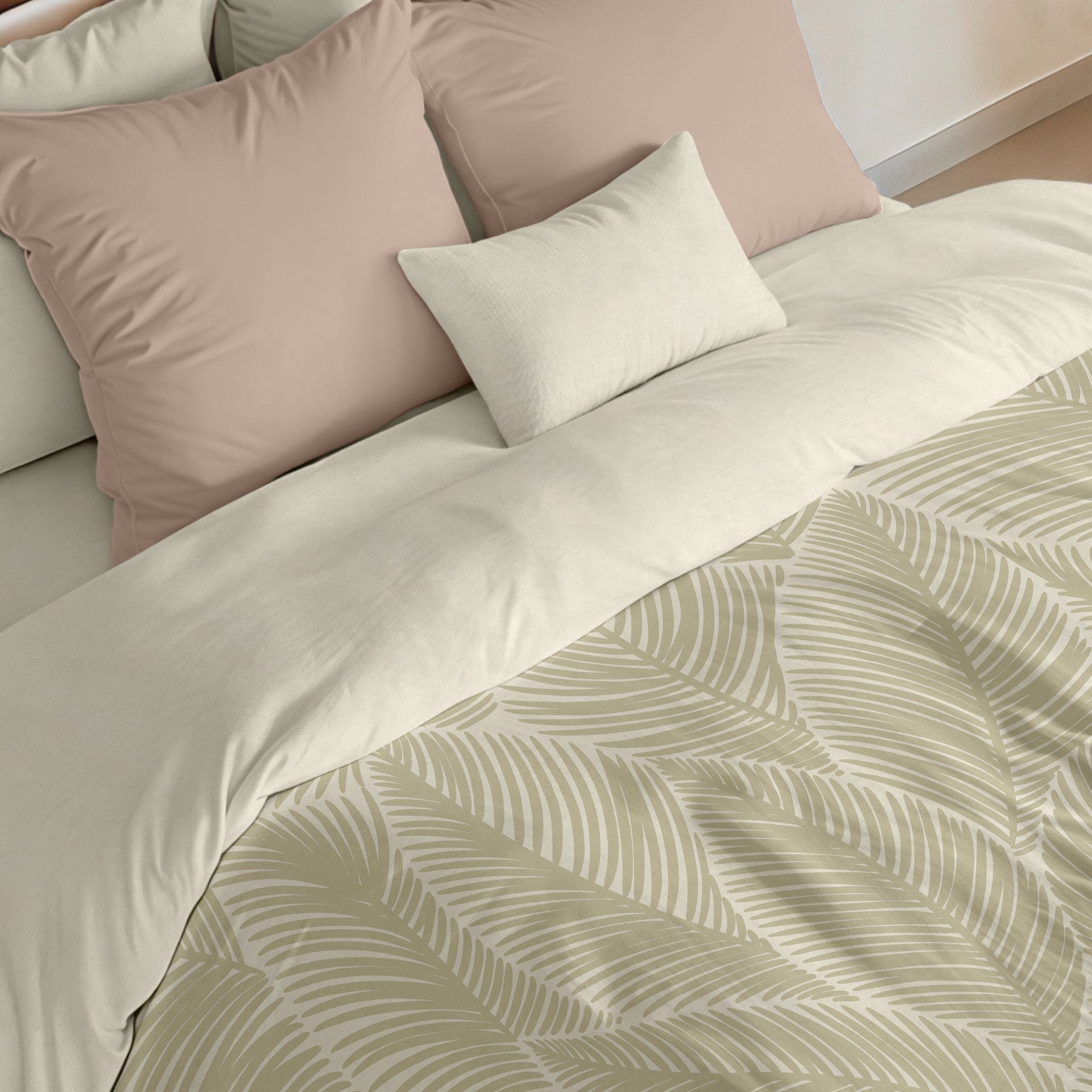 Poplin duvet cover 300 threads Nijar Beige