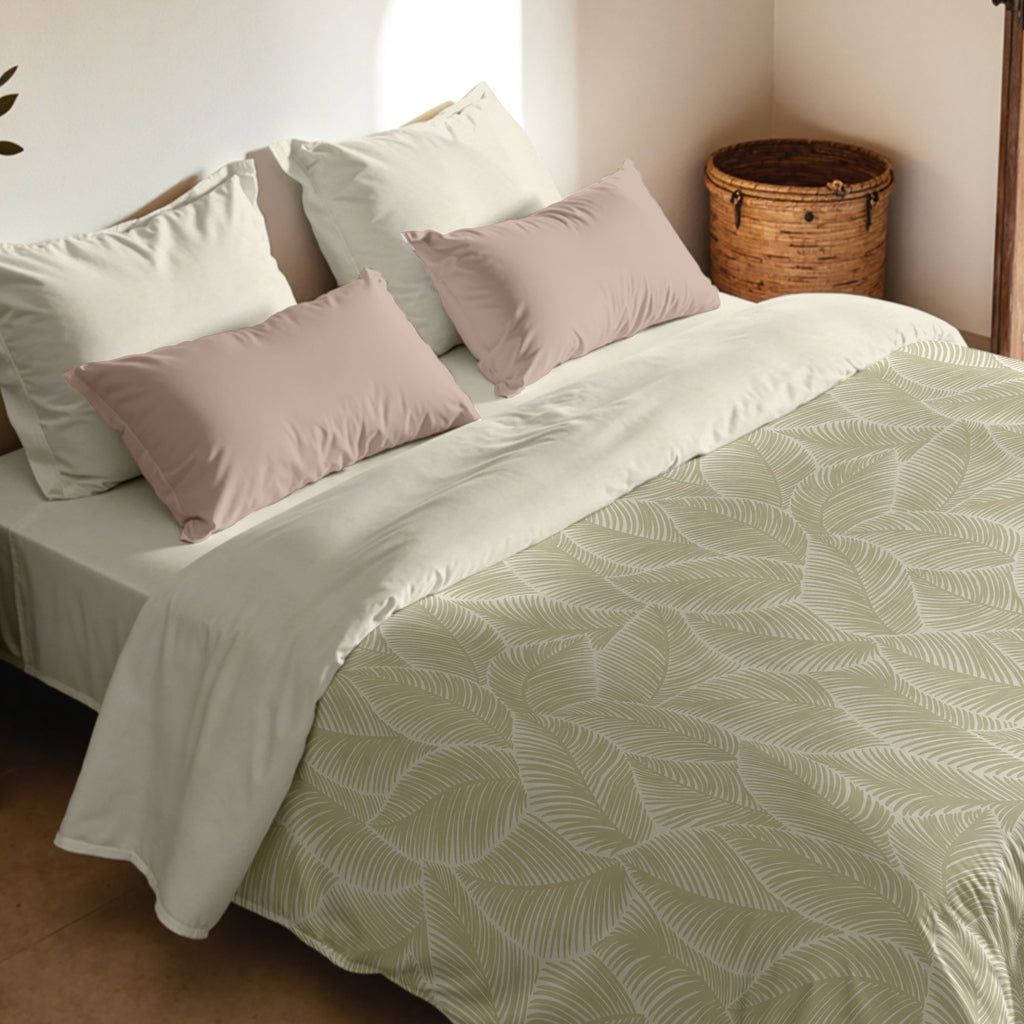 Housse de couette popeline 300 fils Nijar Beige