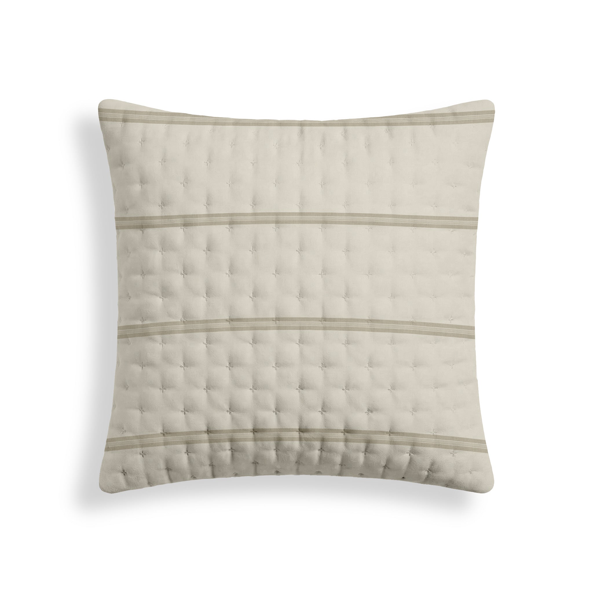 Nua Beige Quilted Printed Pillowcase