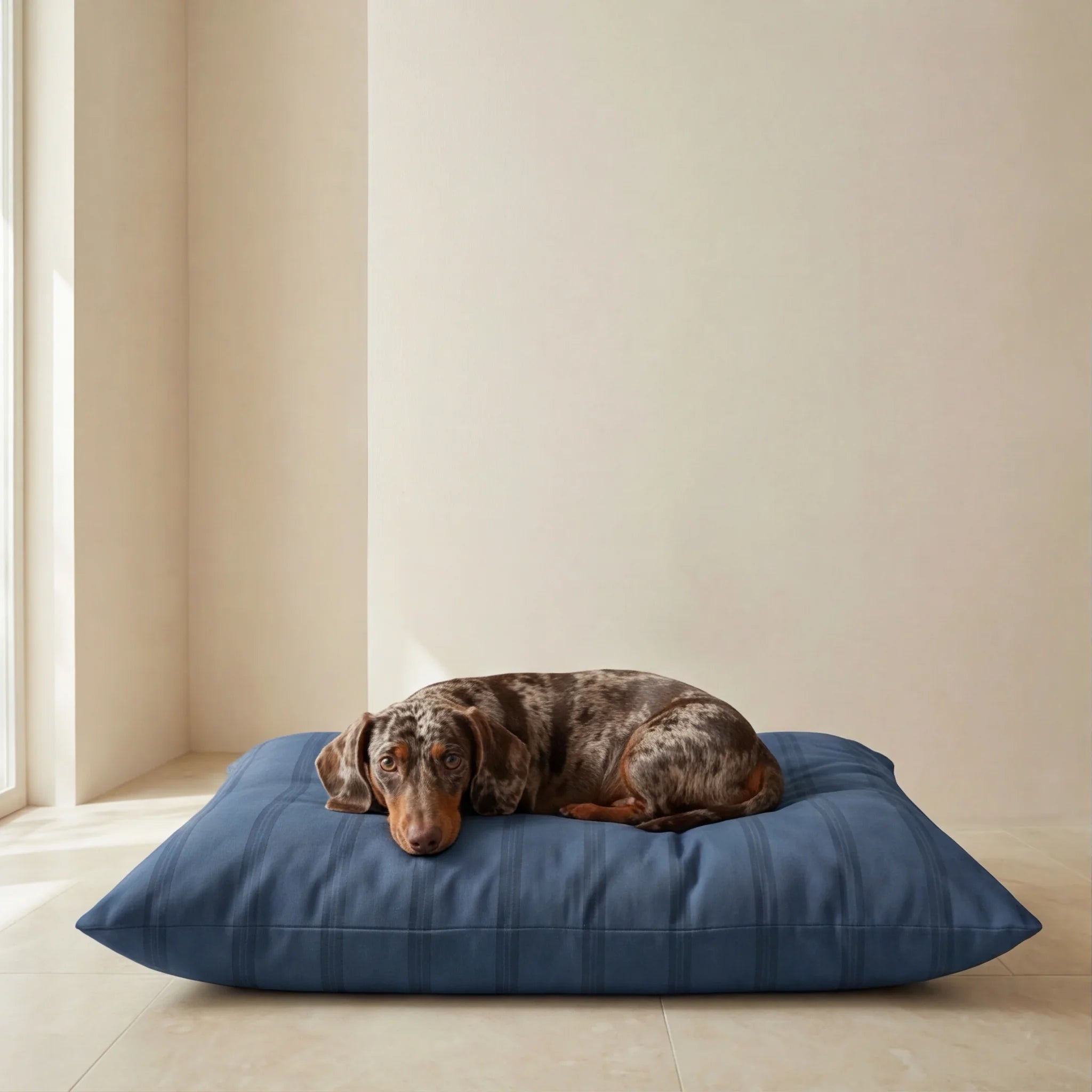 Nua stain-resistant pet bed with removable cover