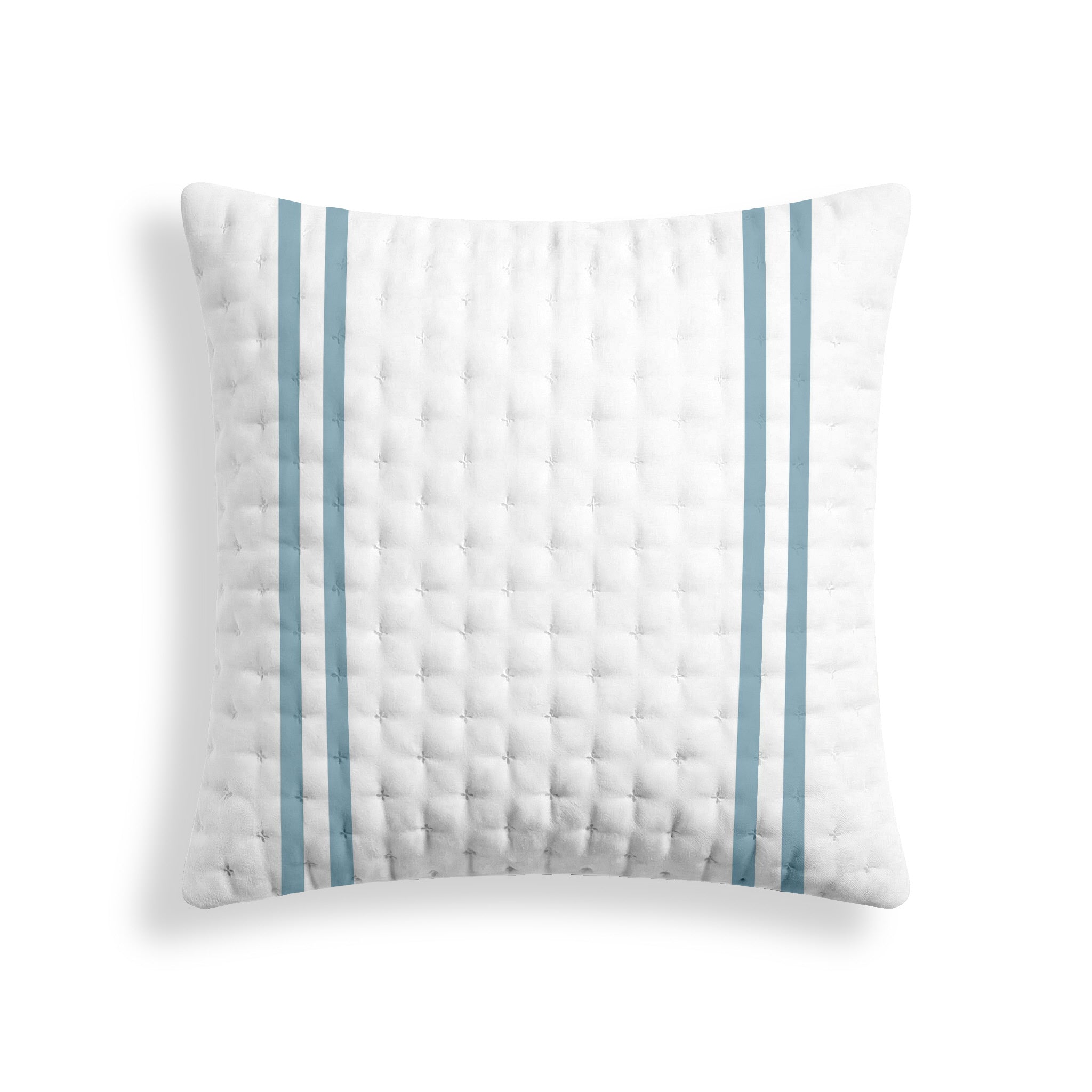 Vera Blue Olive Patterned Quilted Pillow Sham