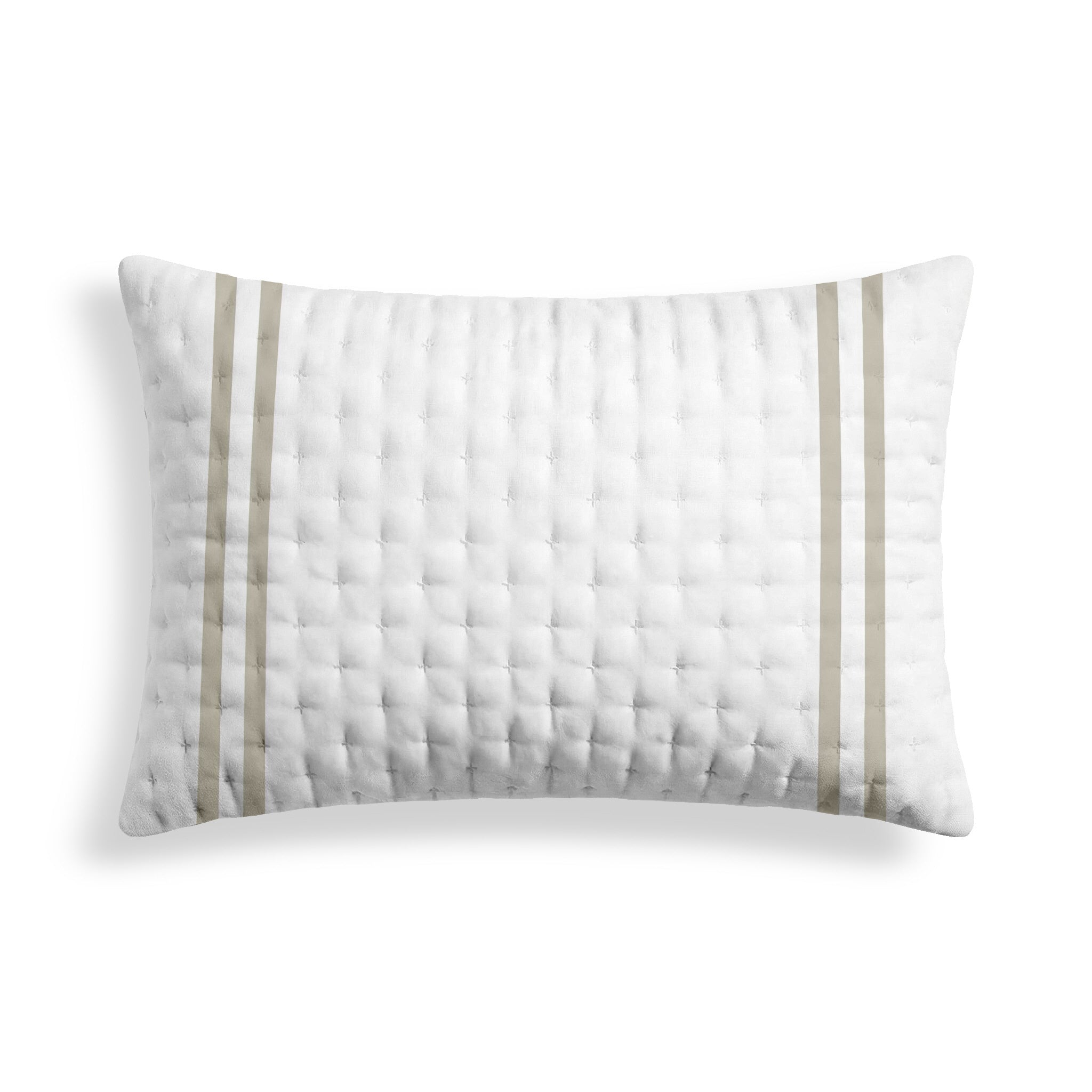 Printed quilted pillowcase Olive Beige 50x80 cm