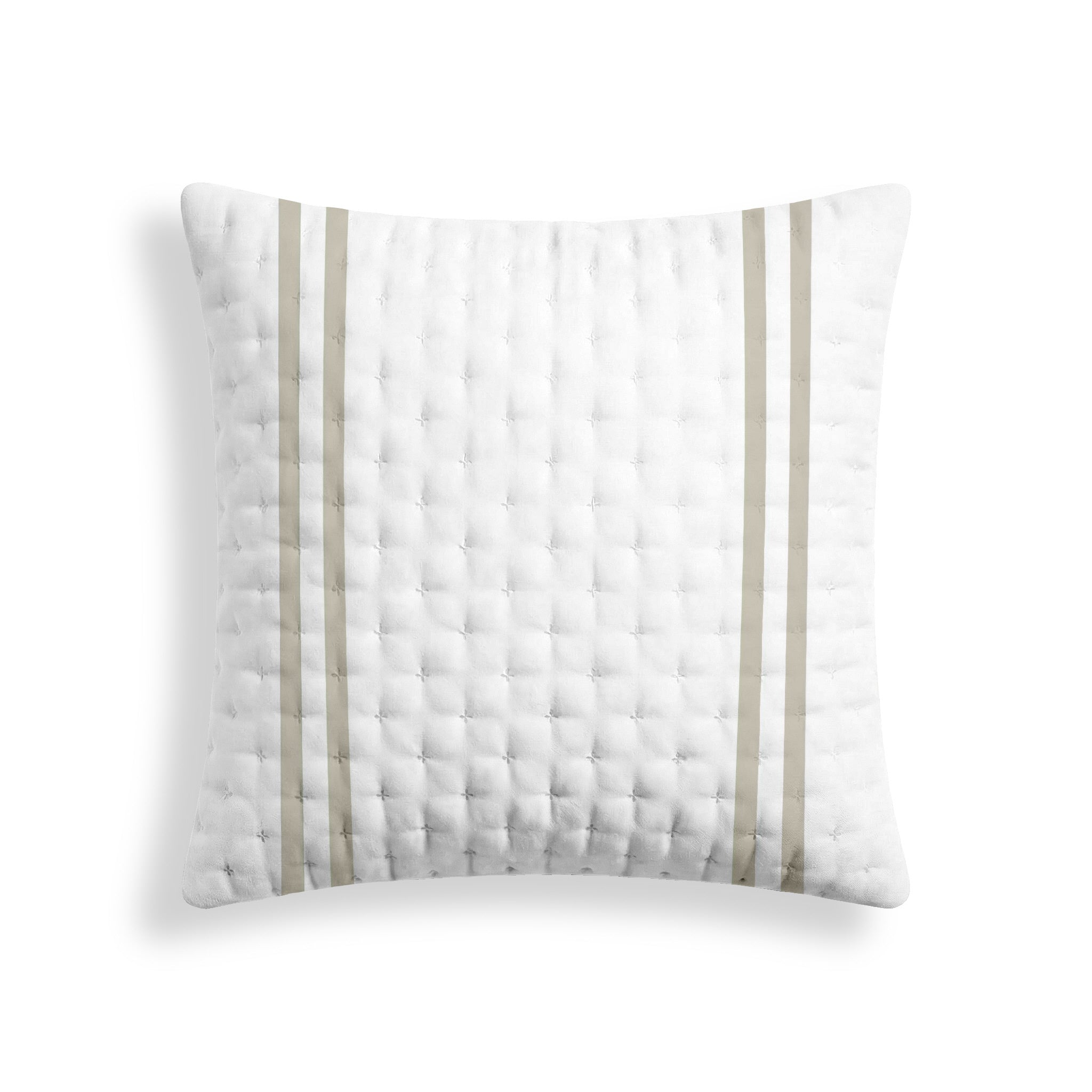 Olive Beige Printed Quilted Pillow Sham