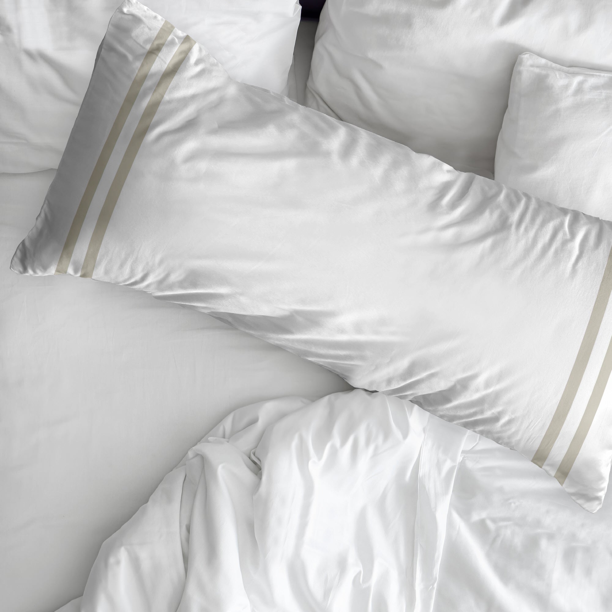 Funda de almohada Oliva Beige percal 200 hilos