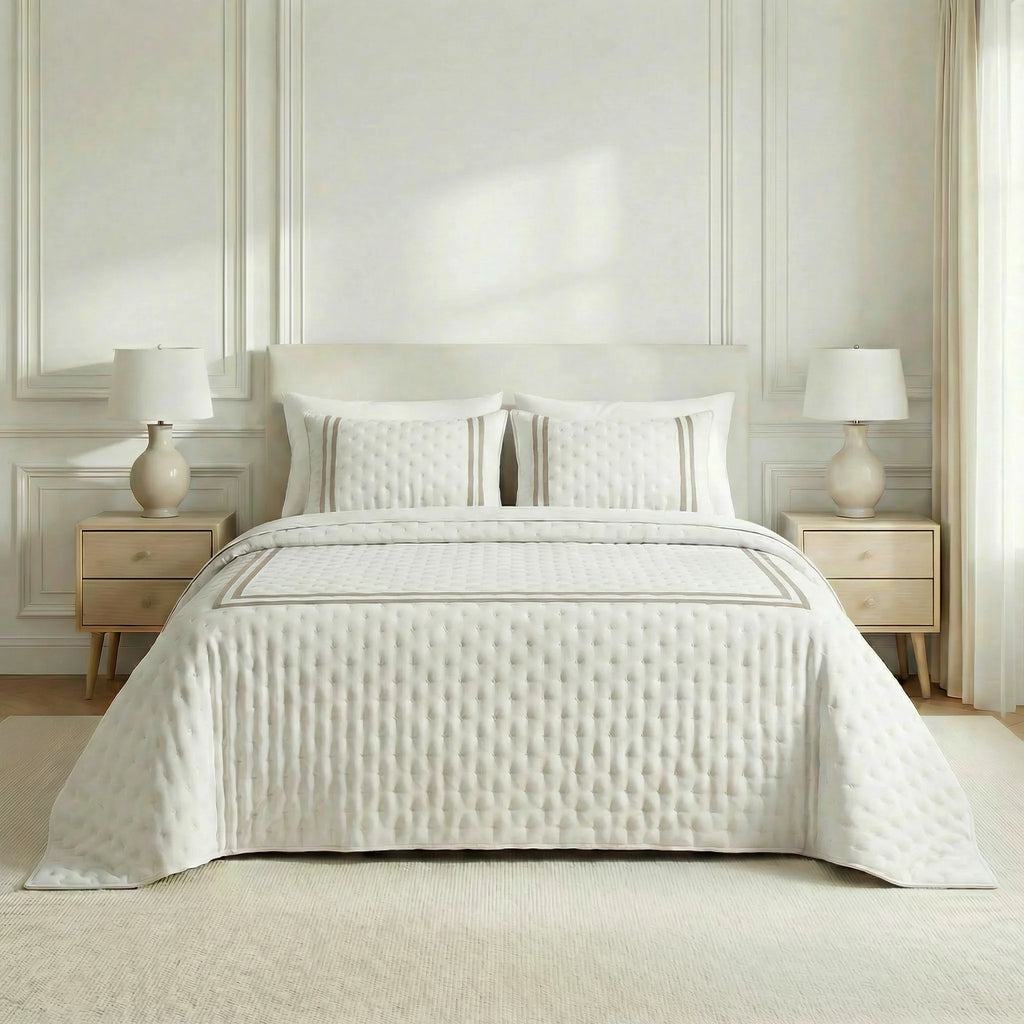 Olive Beige printed bouti quilt soft touch