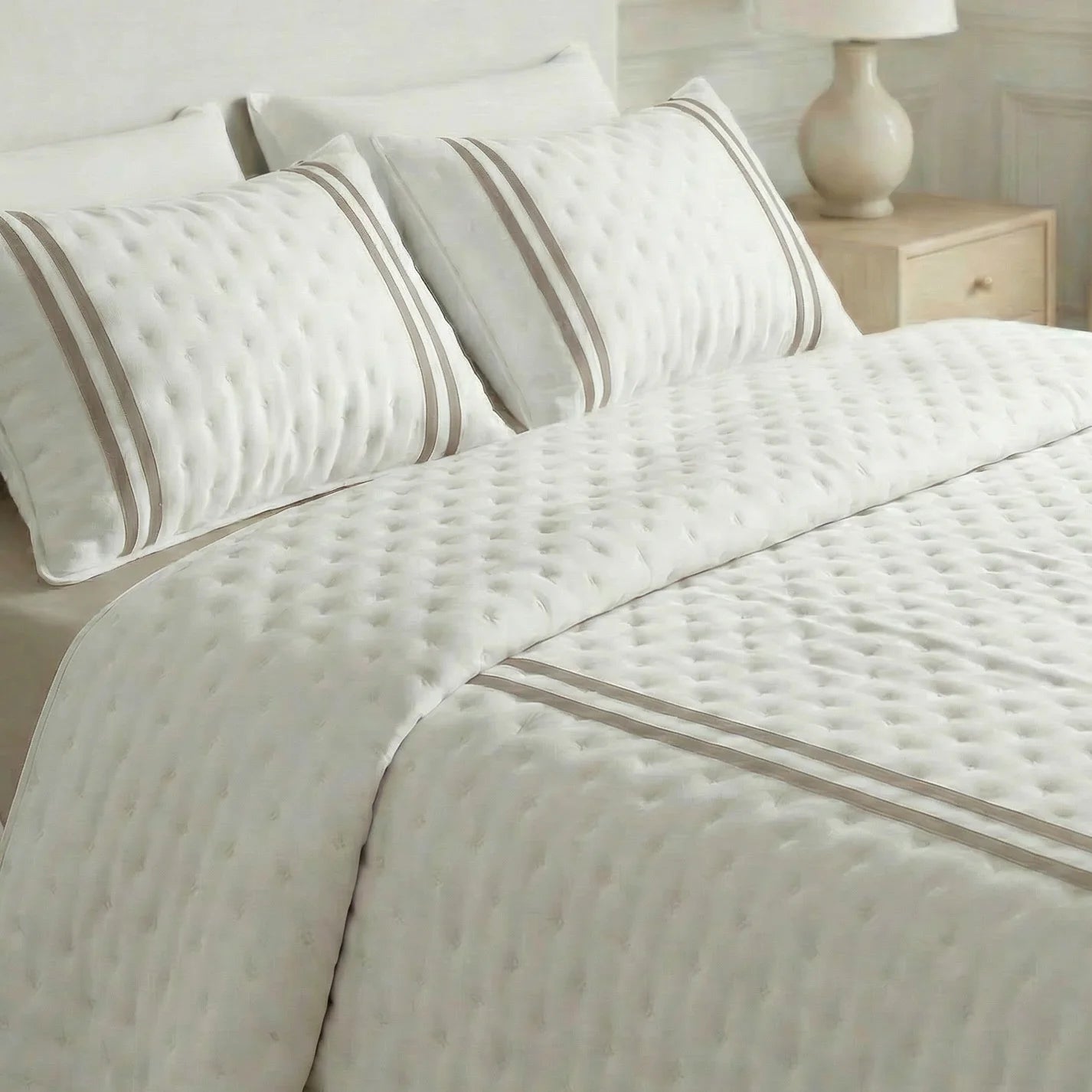 Olive Beige printed bouti quilt soft touch