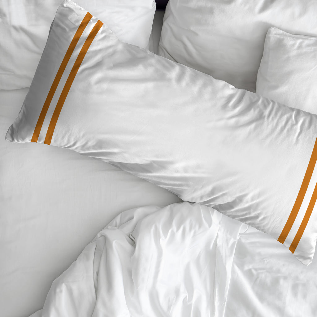 Funda de almohada Oliva Naranja percal 200 hilos