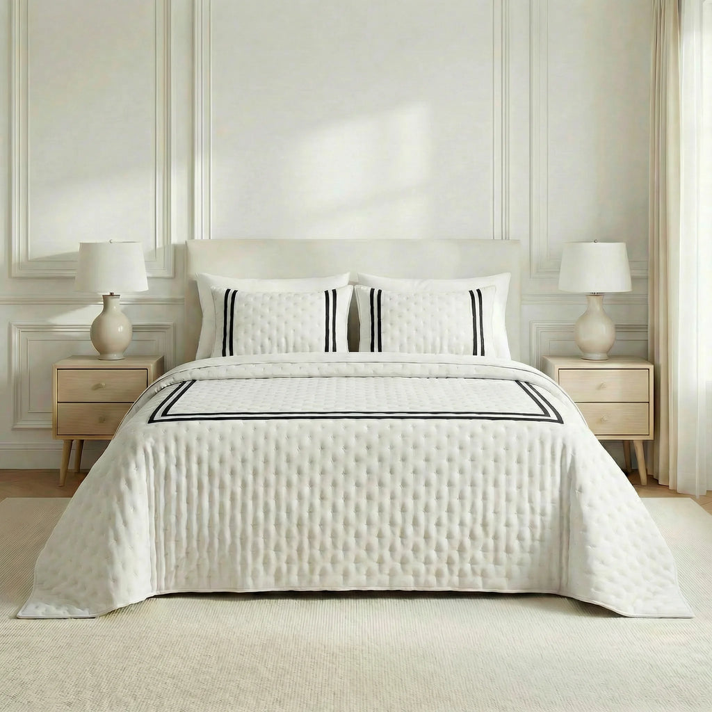 Couvre-lit imprimé Olive Black au toucher doux