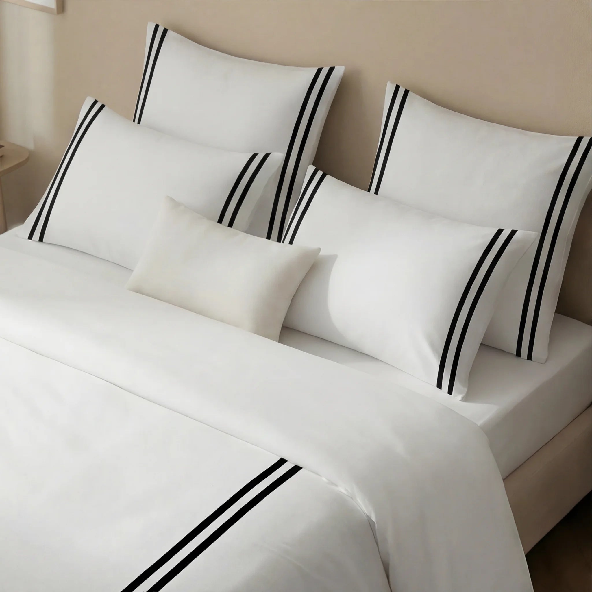Housse de couette Oliva Noir percale 200 fils 100% coton