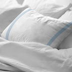 Housse d'oreiller Portixol bleu clair percale 200 fils/cm²