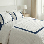 Portixol Blue printed bedspread with a soft feel