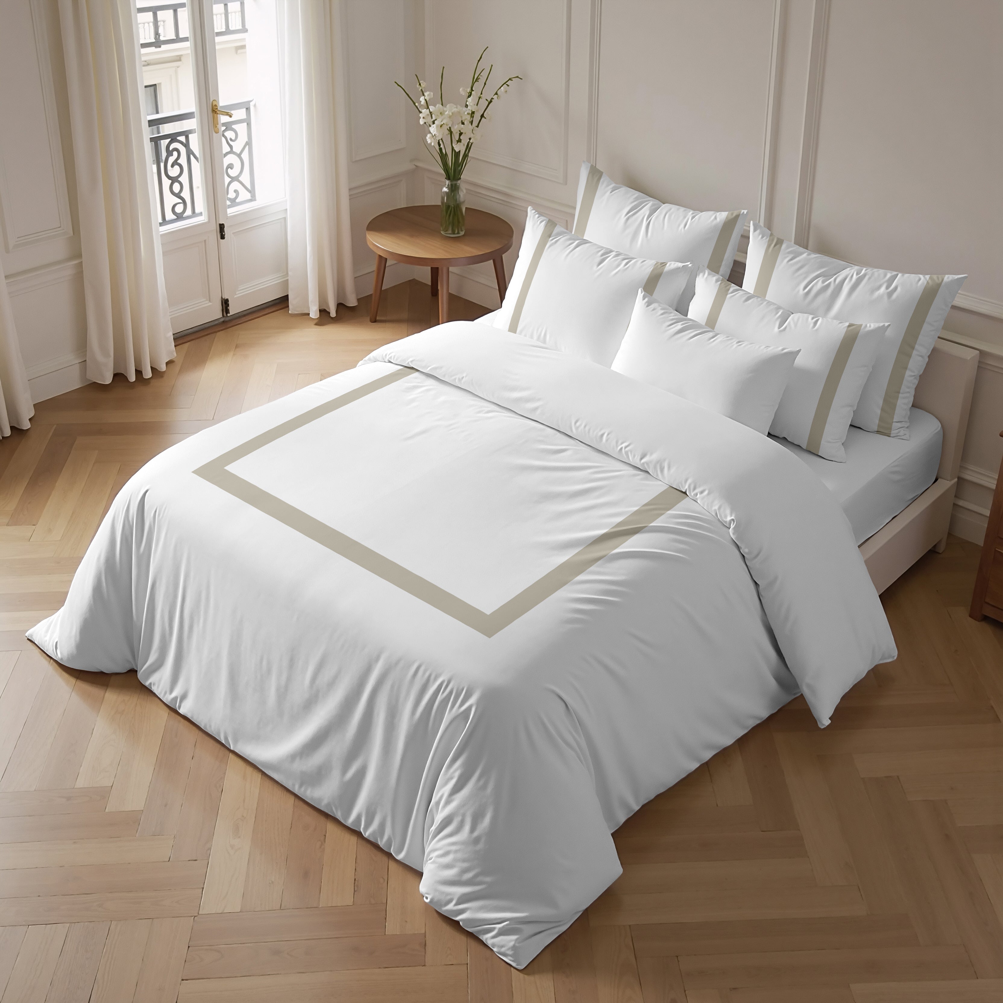 Funda nórdica Portitxol Beige percal 200 hilos